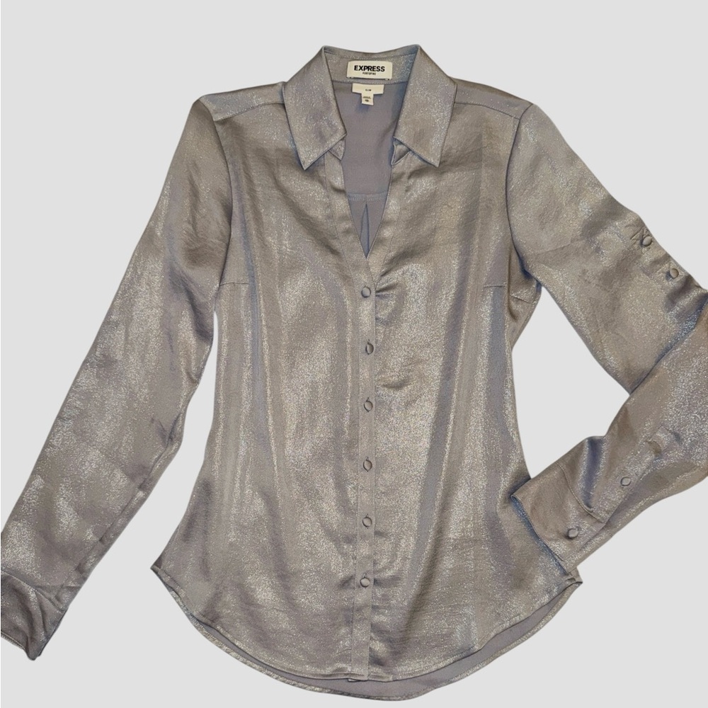 XS TP Extra Small Express Gray Silver Metallic Sa… - image 1